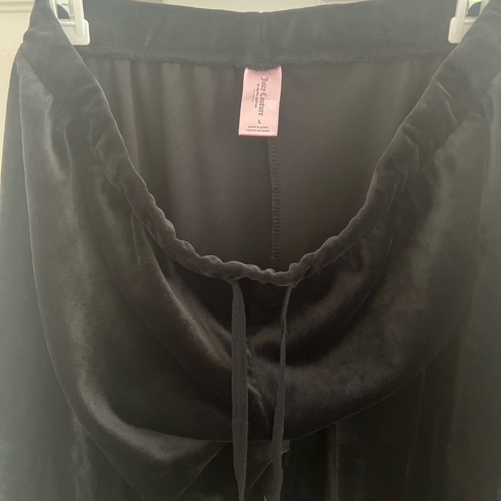 Juicy Couture Black Velour Top and Pants with Rhinestone Detail - Picture 3 of 3
